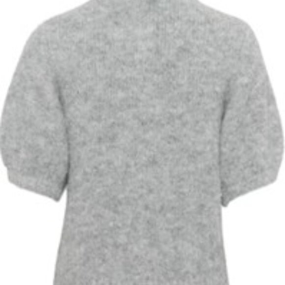 NWT KAFFE grey mélange short sleeve cardigan size medium - Picture 13 of 14